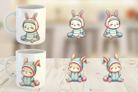 Mug Wrap Sleepy Rabbit Sublimation artnoy 