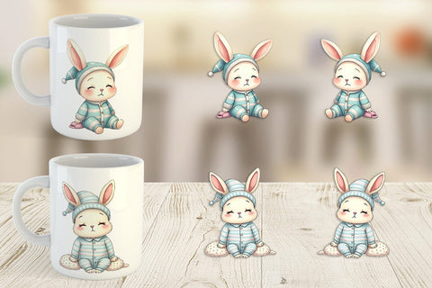 Mug Wrap Sleepy Rabbit Sublimation artnoy 