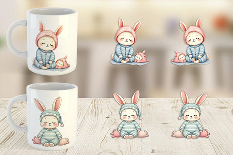 Mug Wrap Sleepy Rabbit Sublimation artnoy 