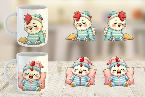 Mug Wrap Sleepy Rooster Sublimation artnoy 