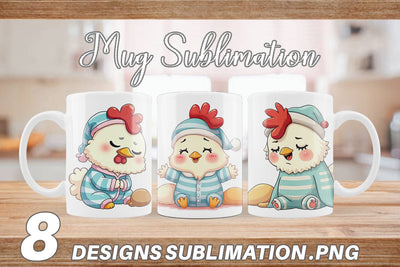 Mug Wrap Sleepy Rooster Sublimation artnoy 