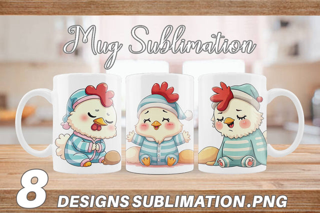 Mug Wrap Sleepy Rooster Sublimation artnoy 