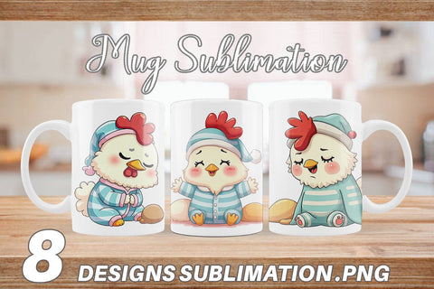 Mug Wrap Sleepy Rooster Sublimation artnoy 