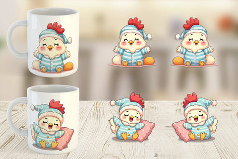 Mug Wrap Sleepy Rooster Sublimation artnoy 