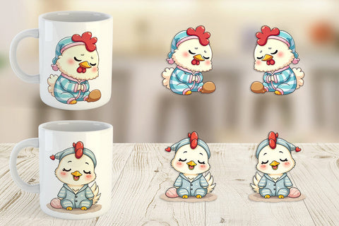 Mug Wrap Sleepy Rooster Sublimation artnoy 