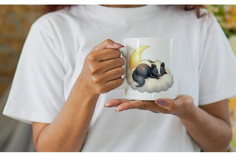 Mug Wrap Sleepy Skunk Cloud Sublimation artnoy 