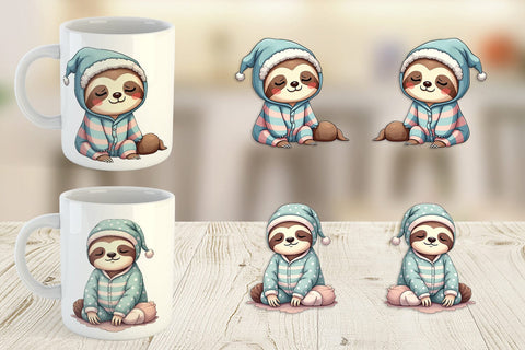 Mug Wrap Sleepy Sloth Sublimation artnoy 