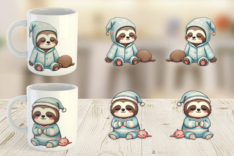 Mug Wrap Sleepy Sloth Sublimation artnoy 