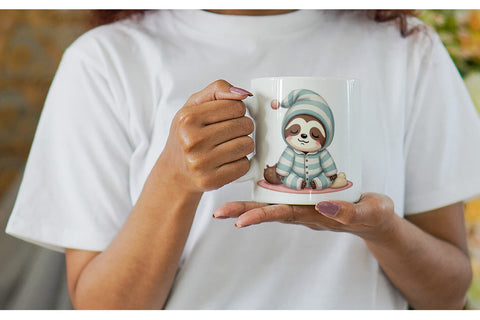 Mug Wrap Sleepy Sloth Sublimation artnoy 