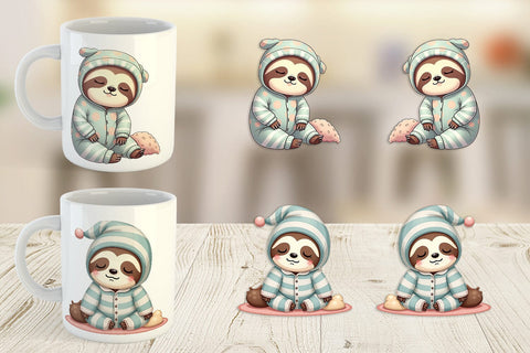 Mug Wrap Sleepy Sloth Sublimation artnoy 