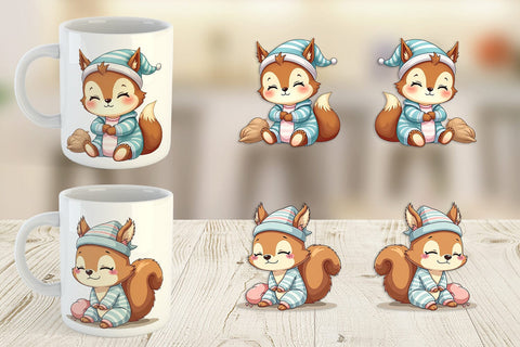 Mug Wrap Sleepy Squirrel Sublimation artnoy 