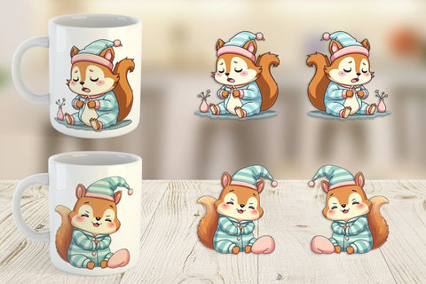 Mug Wrap Sleepy Squirrel Sublimation artnoy 
