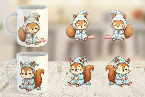 Mug Wrap Sleepy Squirrel Sublimation artnoy 