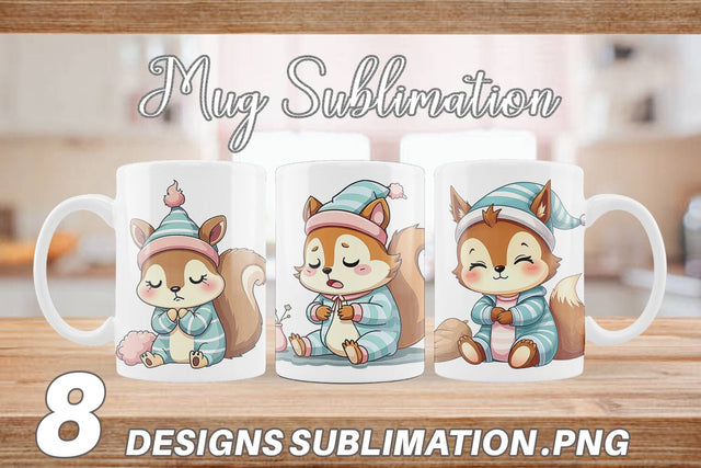 Mug Wrap Sleepy Squirrel Sublimation artnoy 