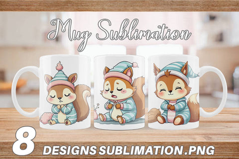 Mug Wrap Sleepy Squirrel Sublimation artnoy 