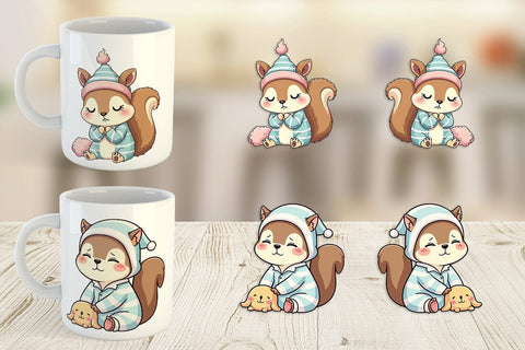Mug Wrap Sleepy Squirrel Sublimation artnoy 
