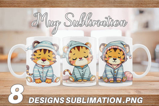 Mug Wrap Sleepy Tiger Sublimation artnoy 