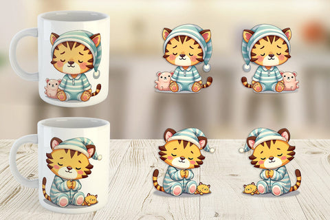 Mug Wrap Sleepy Tiger Sublimation artnoy 