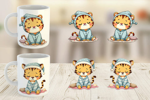 Mug Wrap Sleepy Tiger Sublimation artnoy 