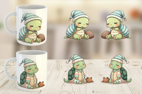 Mug Wrap Sleepy Turtle Sublimation artnoy 