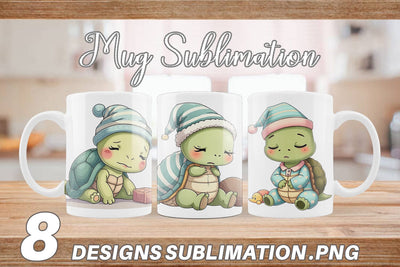 Mug Wrap Sleepy Turtle Sublimation artnoy 