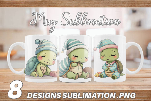 Mug Wrap Sleepy Turtle Sublimation artnoy 
