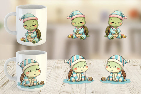 Mug Wrap Sleepy Turtle Sublimation artnoy 