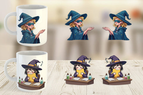 Mug Wrap Sleepy Witch Intern Sublimation artnoy 