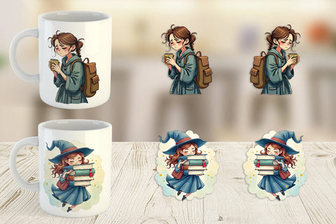 Mug Wrap Sleepy Witch Intern Sublimation artnoy 