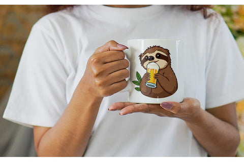 Mug Wrap Sloth Beer Day Sublimation artnoy 