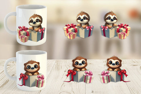 Mug Wrap Sloth Gift Sublimation artnoy 