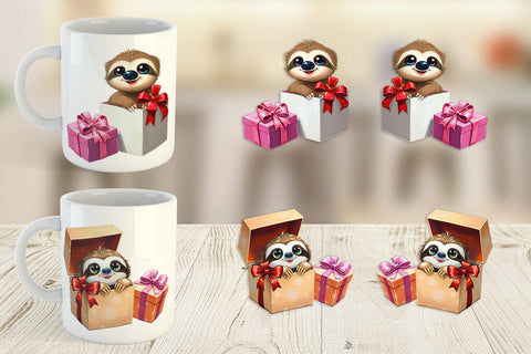 Mug Wrap Sloth Gift Sublimation artnoy 