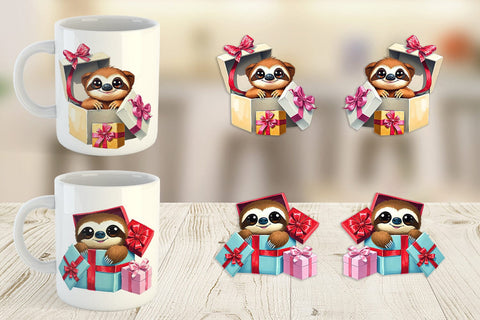 Mug Wrap Sloth Gift Sublimation artnoy 