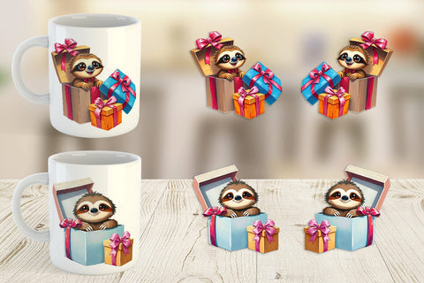 Mug Wrap Sloth Gift Sublimation artnoy 
