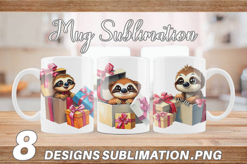Mug Wrap Sloth Gift Sublimation artnoy 