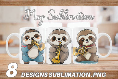 Mug Wrap Sloth New Year Sublimation artnoy 