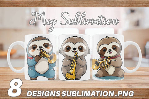 Mug Wrap Sloth New Year Sublimation artnoy 