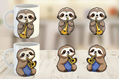 Mug Wrap Sloth New Year Sublimation artnoy 