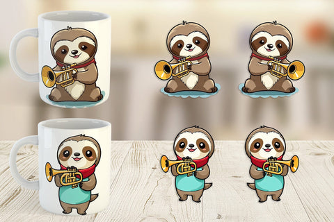 Mug Wrap Sloth New Year Sublimation artnoy 