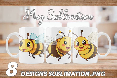 Mug Wrap Smiling Bee Sublimation artnoy 