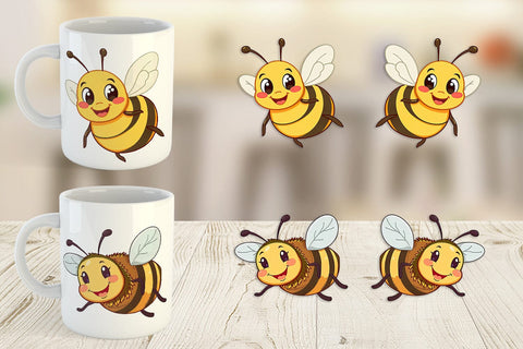 Mug Wrap Smiling Bee Sublimation artnoy 