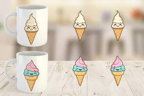 Mug Wrap Smiling Ice Cream Sublimation artnoy 