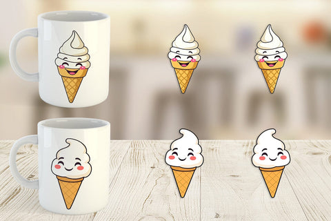 Mug Wrap Smiling Ice Cream Sublimation artnoy 