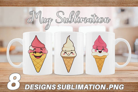 Mug Wrap Smiling Ice Cream Sublimation artnoy 