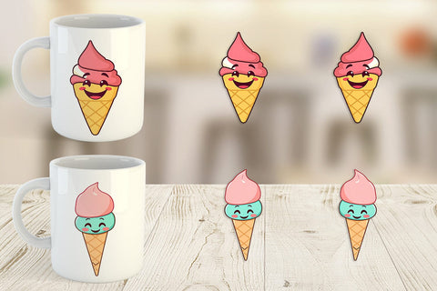 Mug Wrap Smiling Ice Cream Sublimation artnoy 