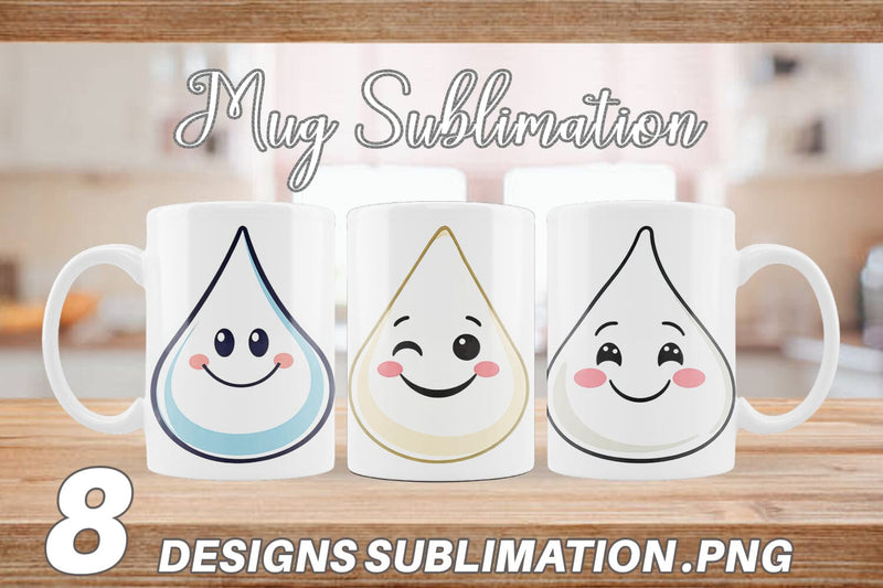 Mug Wrap Smiling Milk Drop Sublimation artnoy 