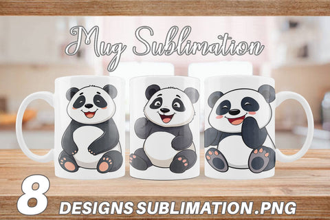 Mug Wrap Smiling Panda Sublimation artnoy 