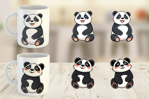 Mug Wrap Smiling Panda Sublimation artnoy 