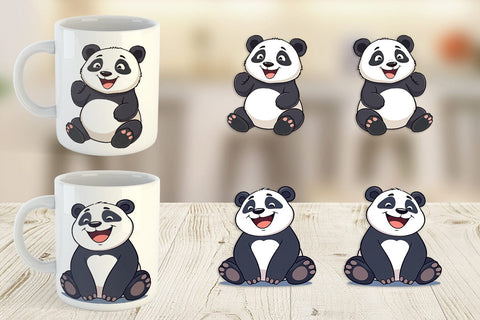 Mug Wrap Smiling Panda Sublimation artnoy 