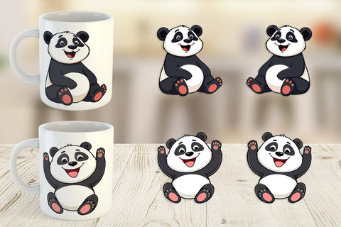 Mug Wrap Smiling Panda Sublimation artnoy 